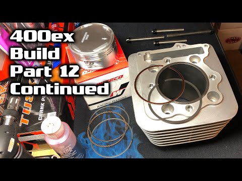Honda 400ex Build - Part 12 Lost - Motor Top End, Piston, Ring End Gaps, Intake Boot, Exhaust Studs