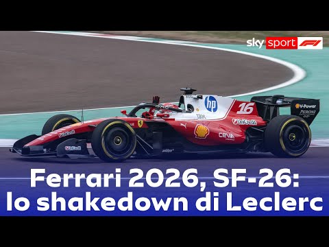 F1, Ferrari 2026, Leclerc in pista con la SF-26 per lo shakedown a Fiorano