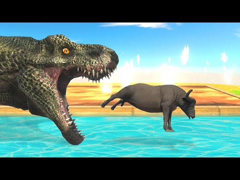 Slide and Fall into Deadly Pool - Animal Revolt Battle Simulator