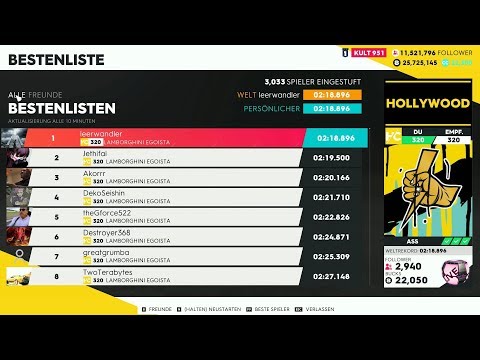 The Crew 2 - Hollywood World Record: 2:18 - Lamborgini Egoista
