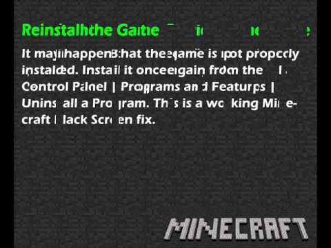 Minecraft Black Screen Fix
