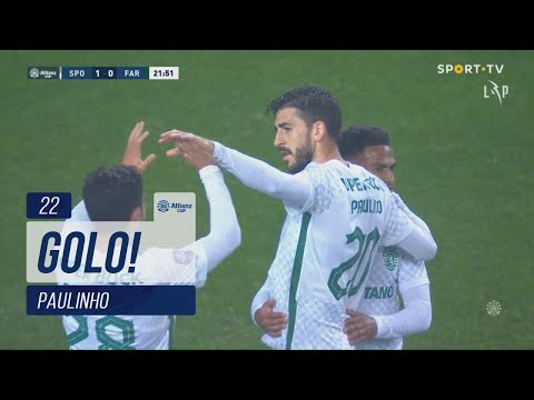 Goal | Golo Paulinho: Sporting (2)-0 SC Farense (Taça da Liga 22/23 - Fase 3 - Jornada 1)