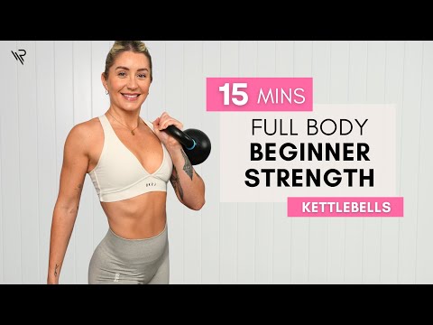 15 Min BEGINNER FULL BODY KETTLEBELL WORKOUT (Vocal Instructions) No repeats