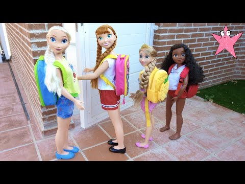 Elsa y Anna Primer día de colegio en la vida real "real life" (Princesas Disney)