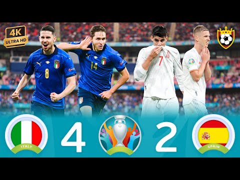 Italy crushes Spain's Dreams and reaches the Dream Final🤩🌟⚔️❯ Italy (4-2) Spain ● EURO 2020 🎬 4K