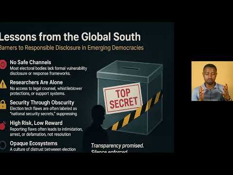 DEF CON 33 -Voting Village - Protecting Election Researchers Globally - Miracle Owolabi