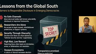 DEF CON 33 -Voting Village - Protecting Election Researchers Globally - Miracle Owolabi