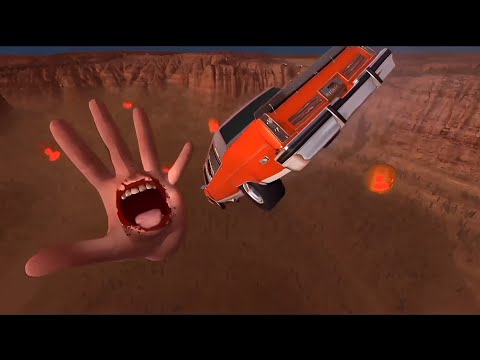 BeamNG.drive - Cars Jumping into Hand with MOUTH (Halloween Special)