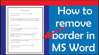 How to Remove Page Border in Microsoft word Document - how to remove border in word