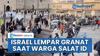 Detik-detik Warga Palestina Dilempari Granat Pasukan Israel saat Salat Idul Fitri di Masjid Al-Aqsa