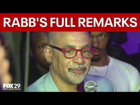 Chris Rabb speaks after winning Democratic PA District 3 primary