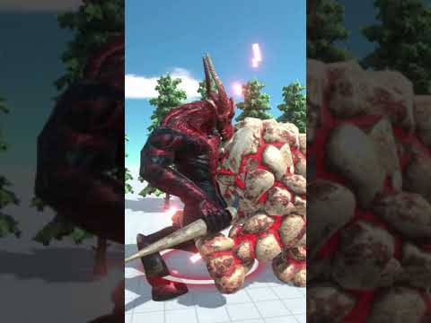 Lava Golem vz Korarog The Demon - Animal Revolt Battle Simulator #Shorts