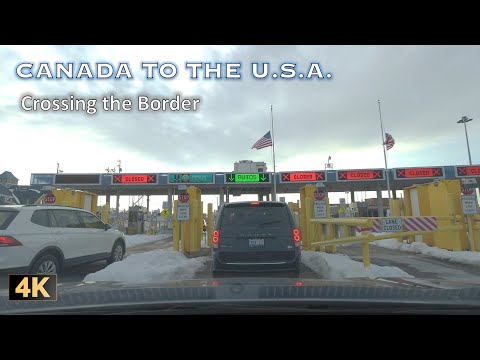 4K Crossing the Canada US Border by Car via the Peace Bridge in Niagara - CTG goes to the US