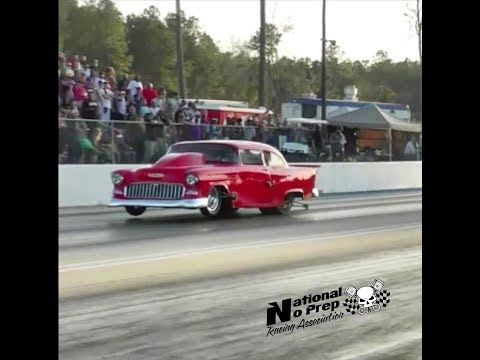 The 55 vs Reaper Camaro in close race at Orangeburg No Prep Kings filming