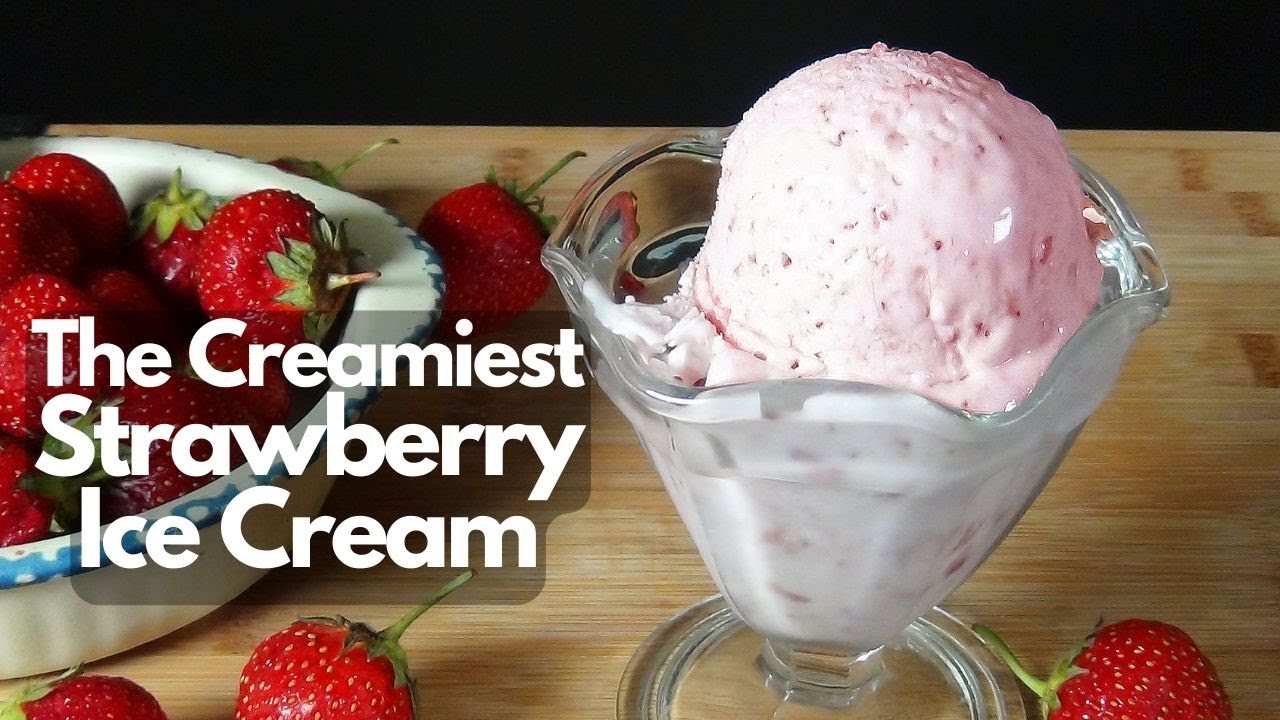 No Churn Strawberry Ice Cream - 2 Secrets For Creamiest Parlor Style Ice Cream
