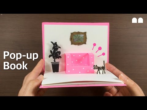 [Pop-up#51] 예쁜 핑크색 의자가 있는 집~ 팝업북 만들기 | Making a pop-up book for pink chairs #popup