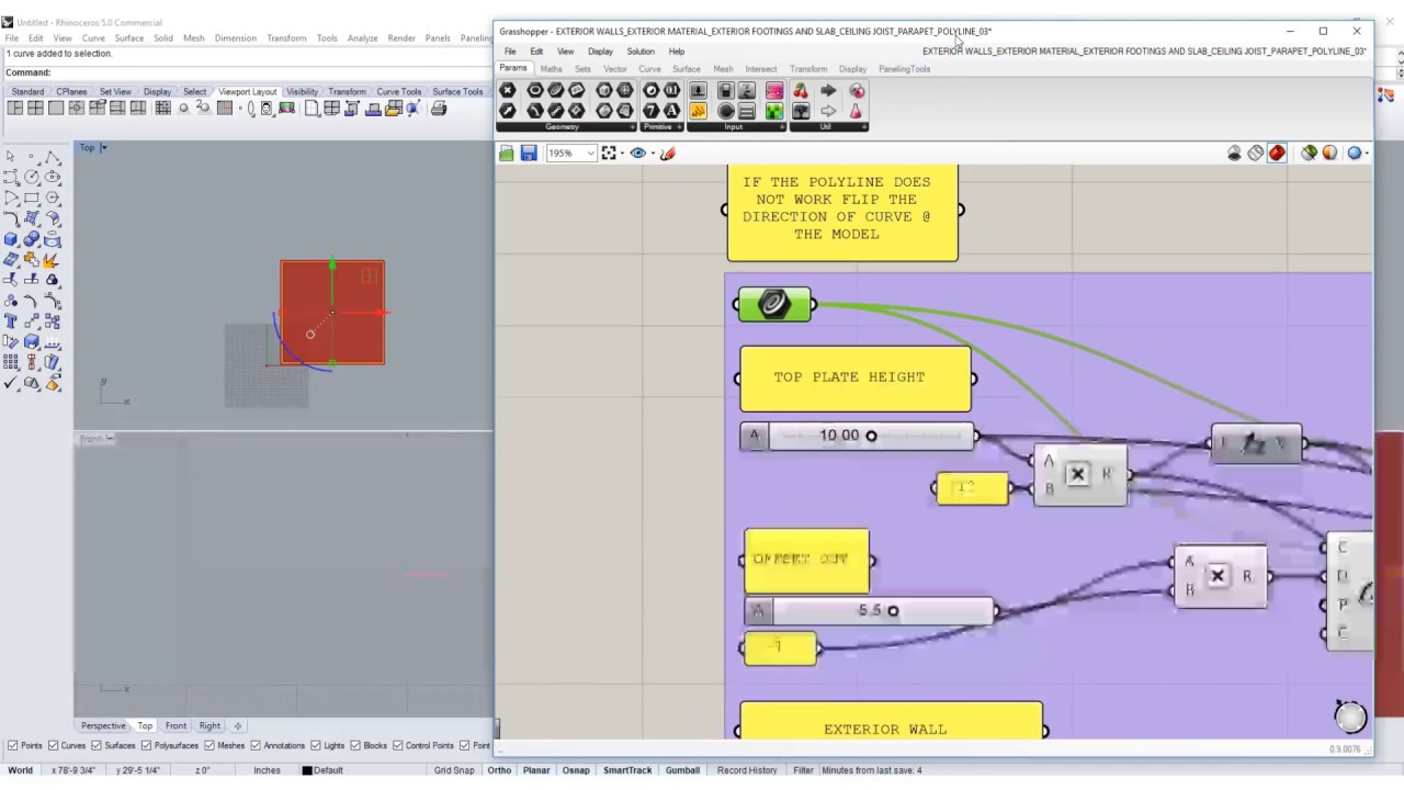 RHINO GRASSHOPPER SCRIPT STANDARD CONSTRUCTION