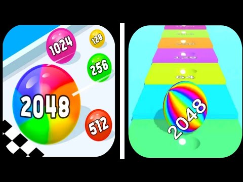 🌈👑 2048 Amaze 🆚 Ball Run Marge All Levels ProGame Mobile Walkthrough Vedio Gameplay ioS Android 🎮