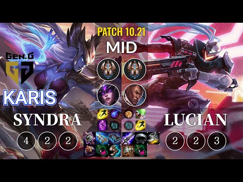 GEN Karis Syndra vs Lucian Mid - KR Patch 10.21