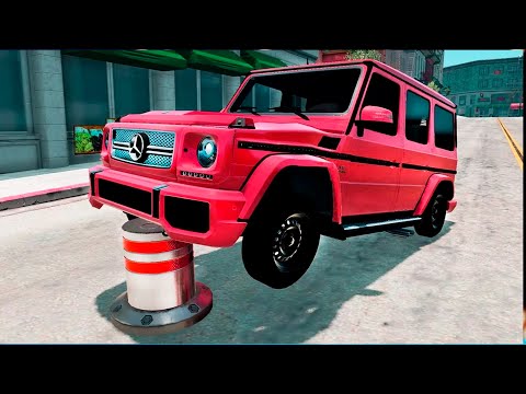 Cars vs Bollards - Epic Crashes / BeamNG Drive 4K