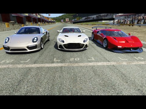 Aston Martin DBS Superleggera vs Porsche 911 Turbo S vs Ferrari P80/C at Old Spa