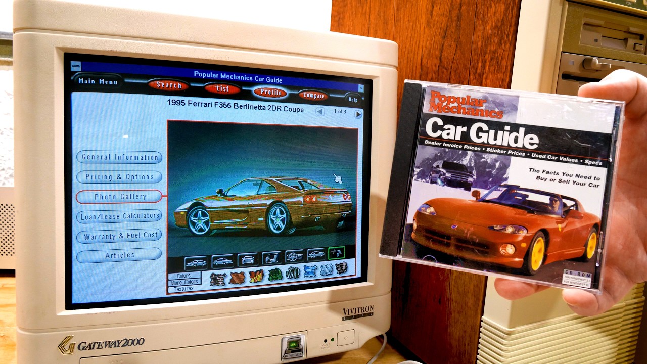 1996 Popular Mechanics Car Guide CD-ROM for Windows 3.1