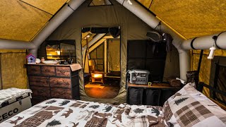 Living Inside A Hot Tent Full Time Off Grid During Winter 