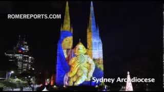 Cardinal Pell inaugurates Christmas light show at Australia's main cathedral