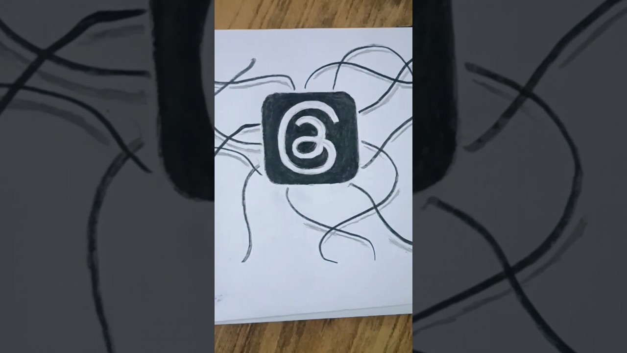 Drawing Instagram THREADS logo with pencils | goodbye twitter#viral#shorts#art#threads#logo#new#asmr