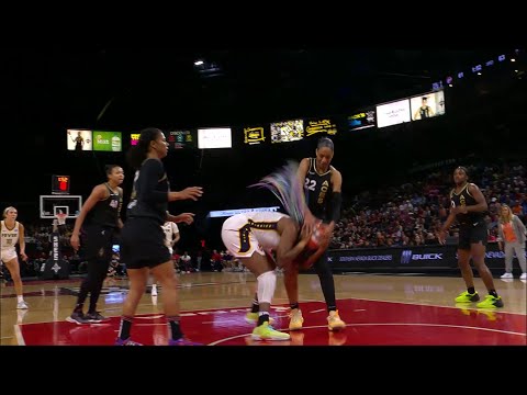 2 Minutes Of A'ja Wilson & Aliyah Boston BATTLING Each Other In Las Vegas Aces Win vs Indiana Fever!