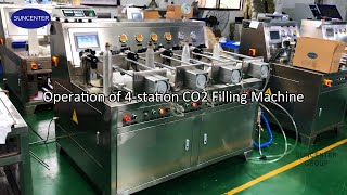 Operation of Suncenter 4-station CO2 Filling Machine #co2gas #sodastreamtank