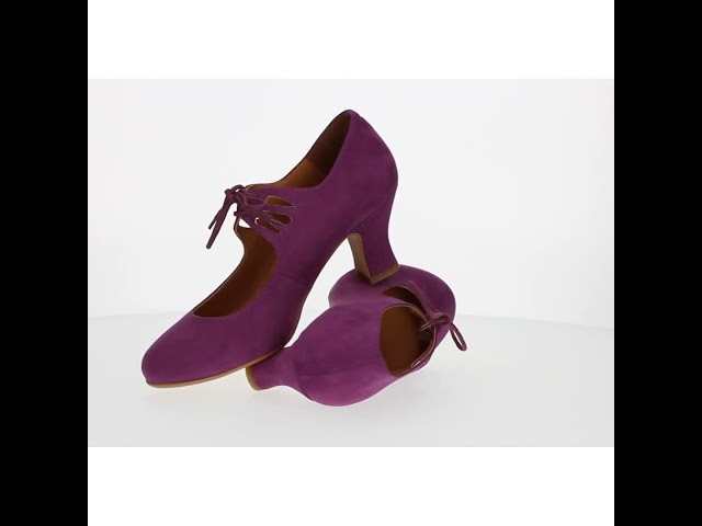 Vídeo relacionado con PASARELA - Zapatos de Baile Flamenco Antelina Hebilla Antelina Mujer Color: Fuxia BUGANVILLA Talla: 39