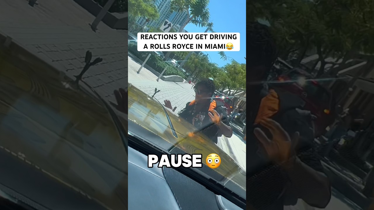 Reactions you get driving a Rolls Royce In Miami 😂😂😂😳😳😳 #lol #reactionvideo #comedy