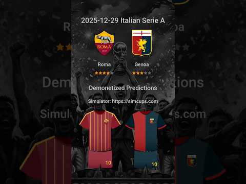Roma vs. Genoa: 2025-12-29 Italian Serie A | Common Sense Predictions