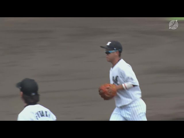 【ファーム】マリーンズ・西巻賢二 華麗なグラブトスでダブルプレーを完成させる!! 2022年6月30日 千葉ロッテマリーンズ 対 北海道日本ハムファイターズ