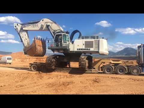 Loading By side The Huge Liebherr 984 Excavator - Fasoulas Heavy Transports