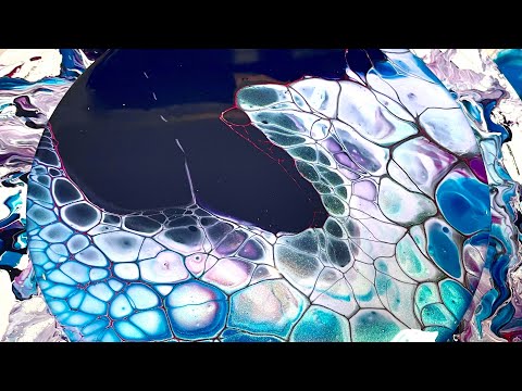 #227 Playing with “muted” colours! Love this combo! Bloom technique/ pour painting!