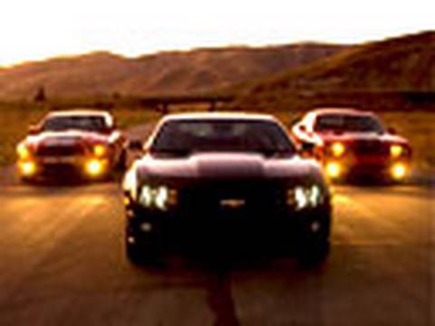 Thumbnail for Camaro SS vs Challenger SRT8 vs Shelby GT500 | Edmunds.com by Pony car