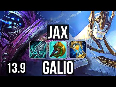 JAX vs GALIO (TOP) | 8 solo kills, 1.9M mastery, 12/2/5, Legendary, 600+ games | KR Diamond | 13.9