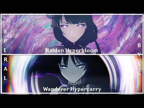 Raiden Hyperbloom + Wanderer Hypercarry | Spiral Abyss 3.3 - 9 stars | GENSHIN IMPACT
