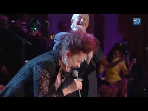 Cyndi Lauper and Charlie Musselwhite at the White House