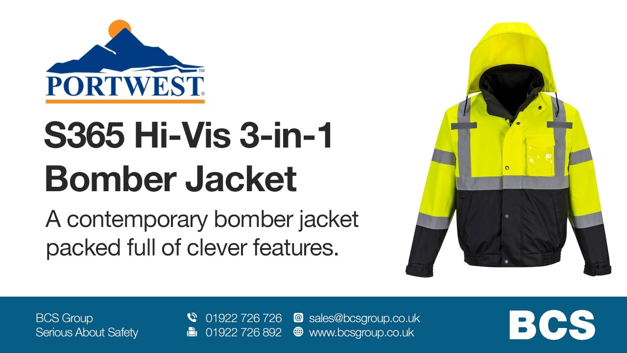 Portwest S365 Hi-Vis Premium 3 in 1 Bomber Jacket