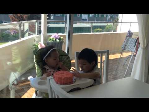 Kira smashes birthday cake