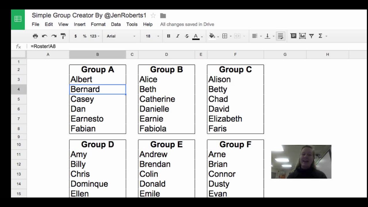 Altering the Group Creator Spreadsheet