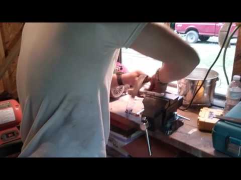 Nick Allman working on a custom knife