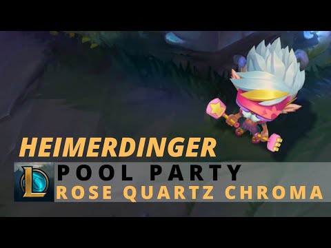 Pool Party Heimerdinger Rose Quartz Chroma - League Of Legends