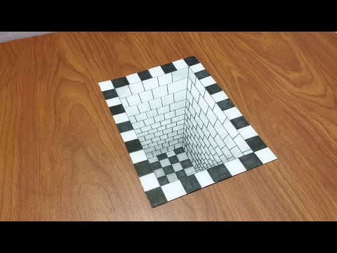 Very Easy 3D Optical illusion Drawing | 3D Hole Optical illusion | 3D Hole Drawing