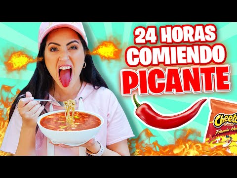 24 HORAS COMIENDO PICANTE 😱 RETO 1 Dia Comiendo por SABORES Sandra Cires Art 🔥 Eating Spicy Food