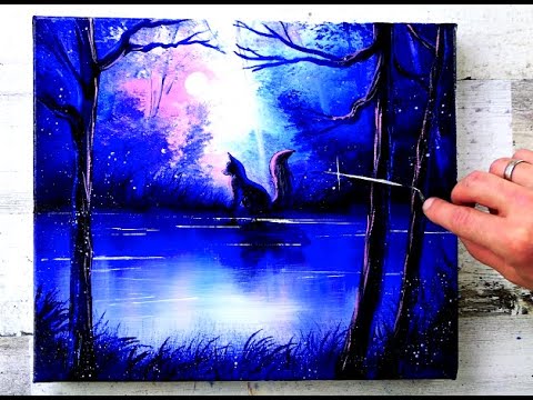 Fox in a Magical Landscape | Easy and Fun Acrylic Painting for Beginners