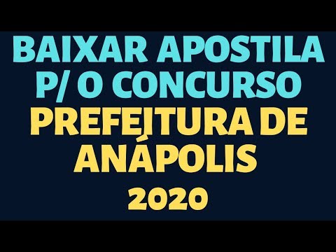 BAIXAR APOSTILA CONCURSO PREFEITURA DE ANÁPOLIS